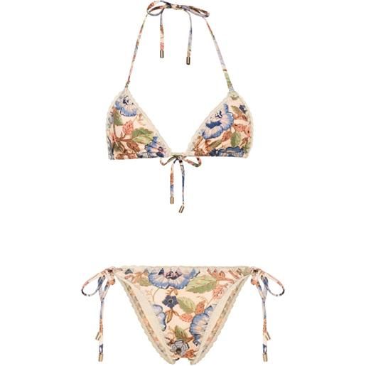 ZIMMERMANN set bikini junie a fiori - toni neutri