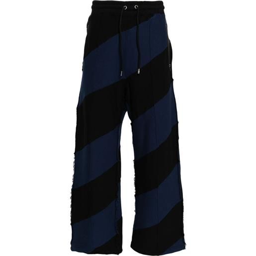 Facetasm pantaloni sportivi con design patchwork - nero