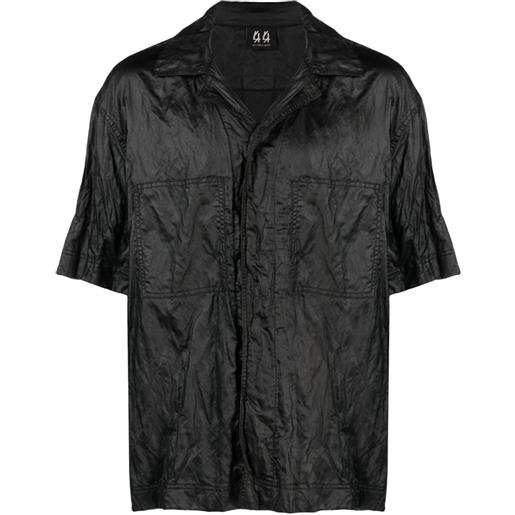 44 LABEL GROUP camicia con effetto stropicciato - nero