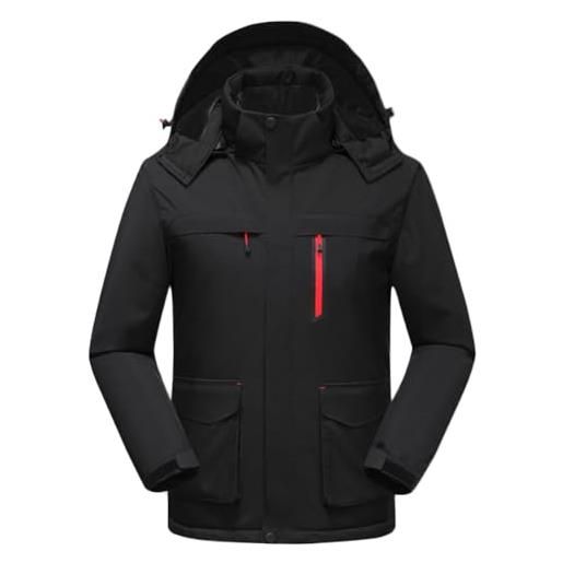 HSQSMWJ cappotto riscaldato da uomo con ricarica usb, giacca invernale 3 zone di riscaldamento l-8xl(color: black, size: 5xl)