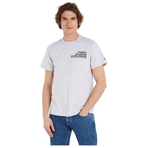 Tommy Jeans t-shirt uomo maniche corte concert tee regular fit, bianco (white), m