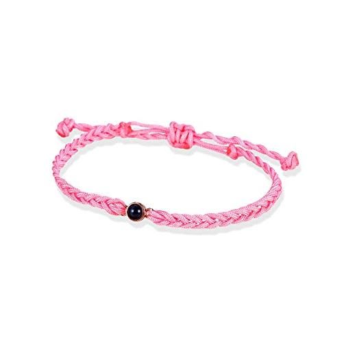 lorajewel bracciale con foto personalizzata rosa, bianco, blu, nero braccialetti con foto in proiezione per uomo donna braccialetti di coppia regalo per lui e per lei