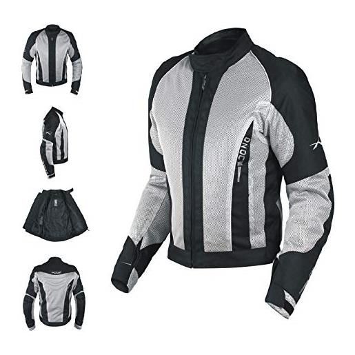 A-Pro giacca donna moto estiva protezioni omologate tessuto mesh traspirante grigio s