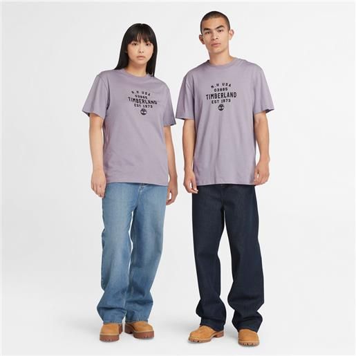 Timberland t-shirt con grafica in viola viola uomo