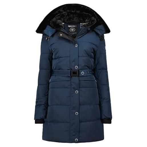 Geographical Norway bettino lady - giacca donna imbottita calda autunno-invernale - cappotto caldo - giacche antivento a maniche lunghe e tasche - abito ideale (blu marino l)