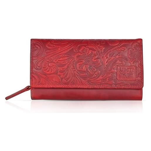 UMTI portafoglio da donna in pelle, 23 (100 a), da donna, da donna, colore: rosso