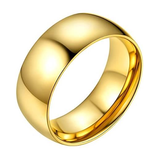 Bestyle anello uomo oro giallo fede anelli donna argento oro anelli placcati oro misura 14 8mm oro con confezione regalo