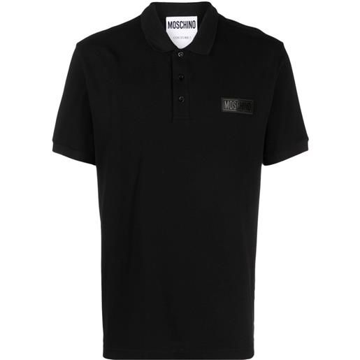 Moschino polo con applicazione - nero