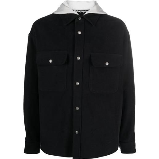 Palm Angels giacca-camicia con monogramma - nero