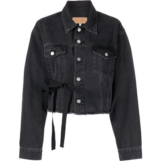 MM6 Maison Margiela giacca denim con colletto ampio - nero