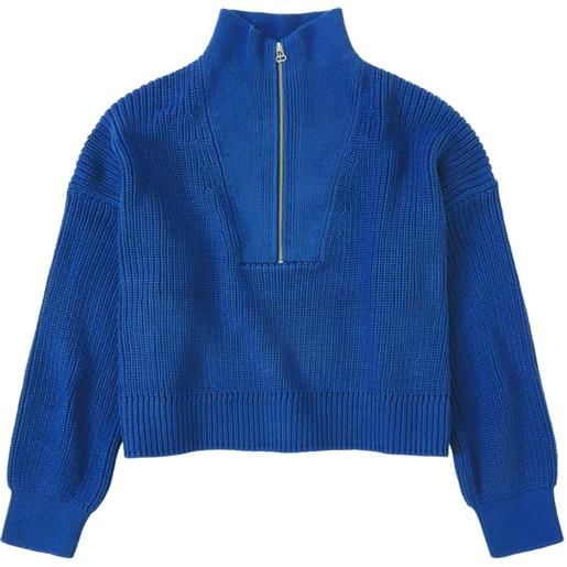 Closed maglione crop con mezza zip - blu