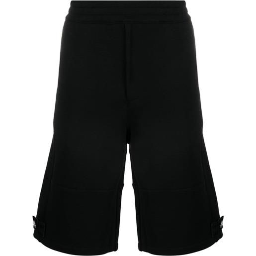 Alexander McQueen shorts con placca logo - nero