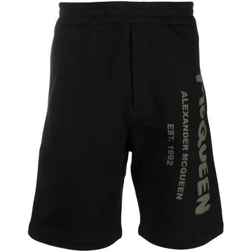 Alexander McQueen shorts con stampa - nero