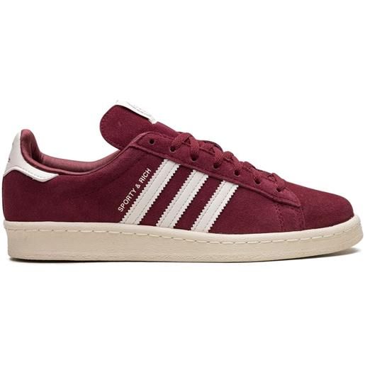 adidas sneakers "sporty & rich - merlot cream" campus '80 - rosso