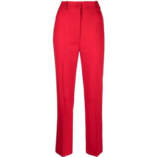 Hebe Studio pantaloni affusolati con pieghe - rosso