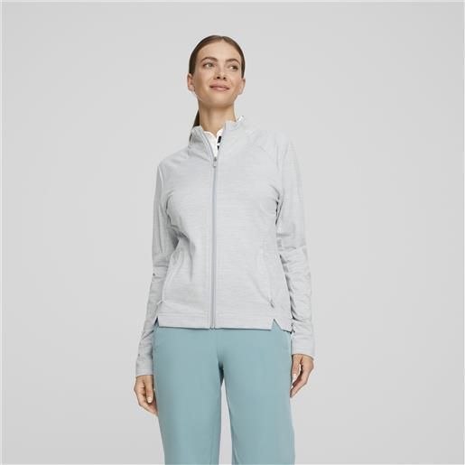 PUMA giacca da golf con zip integrale heather da donna, grigio/erica