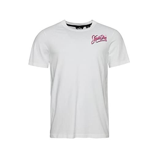 Superdry maglietta stampata camicia, hike red marl/eclipse navy, xl uomo
