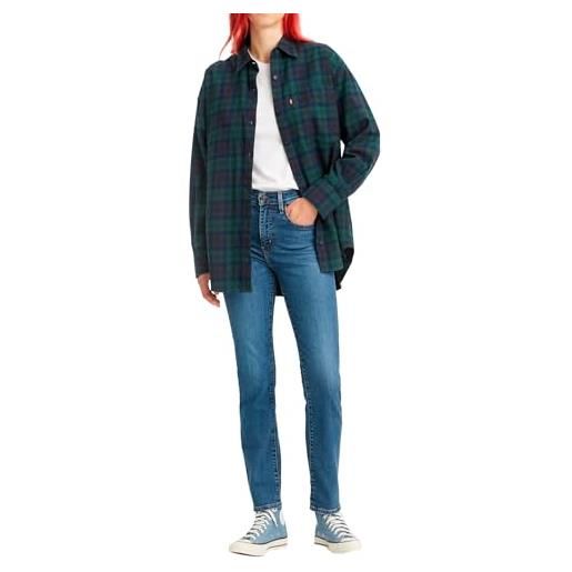 Levi's 724 high rise straight, jeans donna, nero (never forget), 25w / 32l