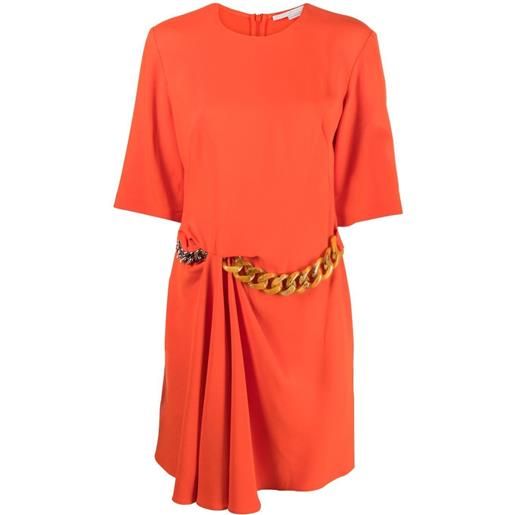 Stella McCartney abito corto con catena - arancione