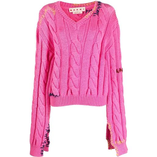 Marni maglione con ricamo - rosa