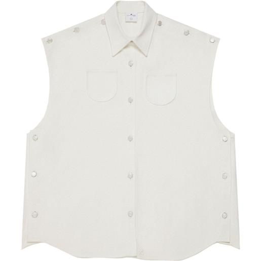Courrèges camicia denim mega-styling - bianco