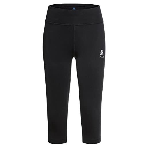Odlo sport leggings donna essential tights 3/4 i abbigliamento da corsa i pantaloni da corsa neri i pantaloni da corsa i donna