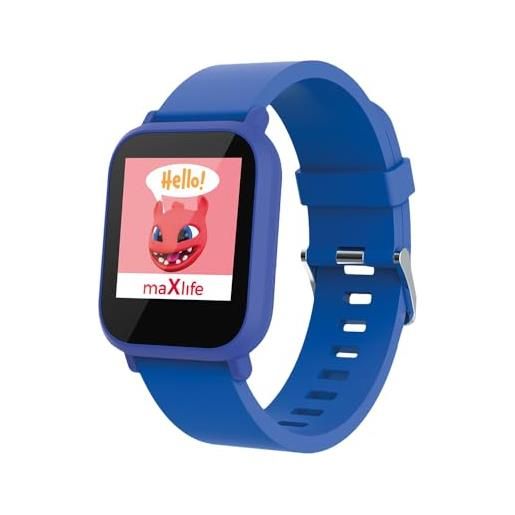 FOREVER maxlife smartwatch kids mxsw-200 blu app fit4kid, 4 modalità sportive, monitoraggio del sonno, muziekbediening, impermeabile ip68, monitoraggio della frequenza cardiaca. 