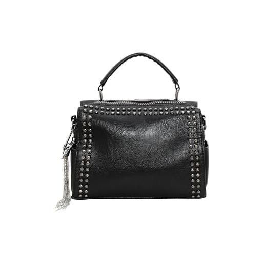 NAEMI borsa da donna con nappa, zaino multifunzione diamantato, nero, nero, taglia unica, fashion