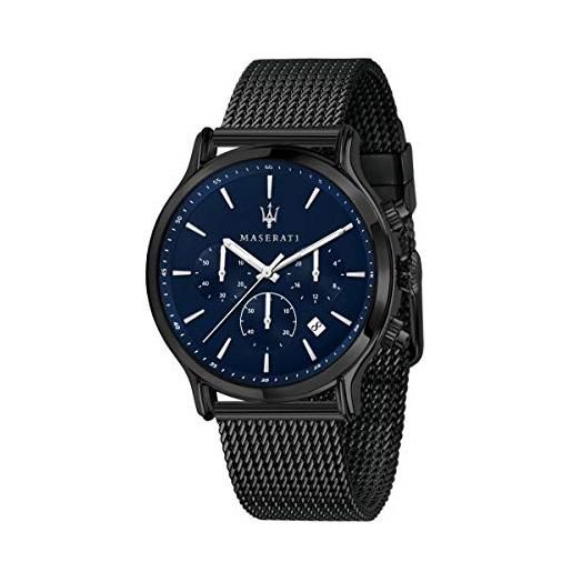 Maserati epoca orologio uomo, cronografo, in acciaio, pvd nero - r8873618008