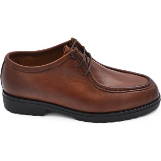 Malu Shoes scarpa uomo modello ingegnere in vera pelle cuoio abrasivato con gomma nera ultraleggera e lacci tono su tono