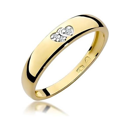 MARKO signore dorate di cuori, decorate con diamanti da 0,02 carati | 14 carati oro (585) | anello d'oro da donna | anello per donne #21