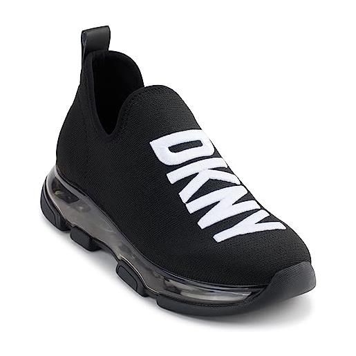 DKNY tambre soft slip on sneaker, scarpe da ginnastica donna, nero bianco, 40 eu