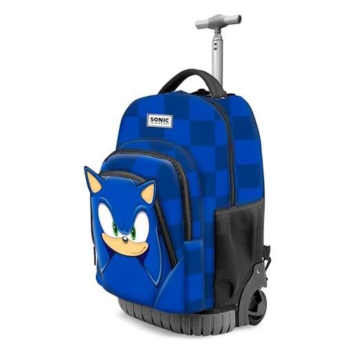 Sonic The Hedgehog - SEGA sega-sonic sight-zaino trolley gts fan, blu, 32 x 47 cm, capacità 39 l