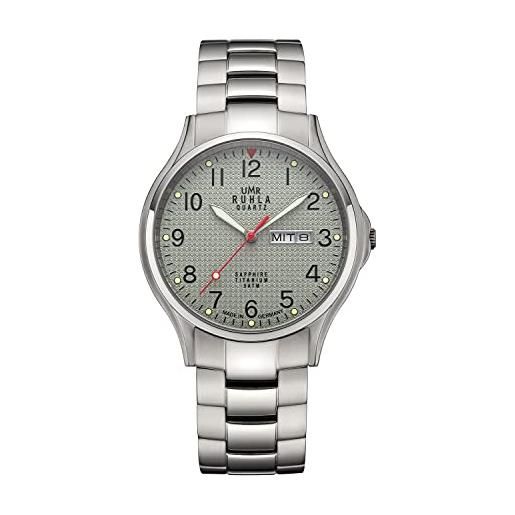 Uhren Manufaktur Ruhla umr ruhla - classic 90405, orologio da polso, da uomo, al quarzo, titanio, 5 bar, bracciale
