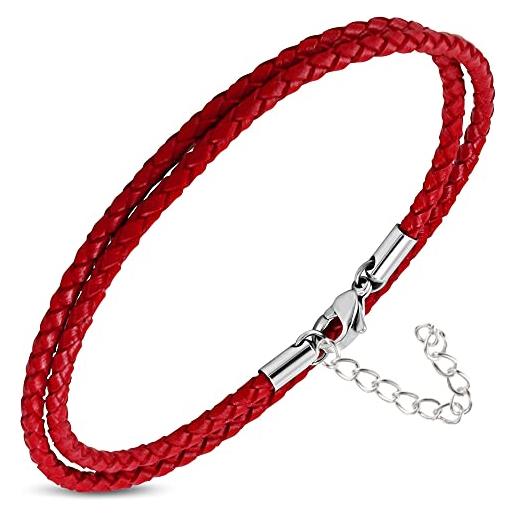 ZENSE - bracciale regolabile in corda rossa da uomo zb0380