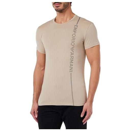 Emporio Armani maglietta da uomo con logo laterale t-shirt, bordeaux, m