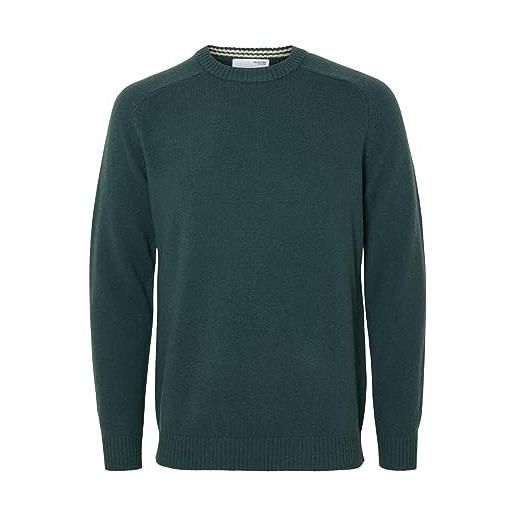 SELECTED HOMME seleted homme slhnewcoban lambs wool crew neck w noos maglione lavorato a maglia, forcelle verdi/dettaglio: kelp, s uomo