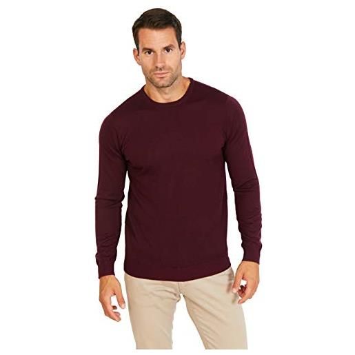 Jack Stuart - maglione di lana merino extra fine uomo con girocollo (rosso, s)