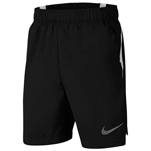 Nike b nk 6 inch woven short pantaloncini, black/white/(reflect silver), m bambino