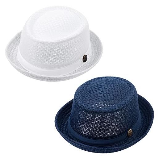 ZffXH pork pie mesh porkpie cappello traspirante morbido beach cap estate heisenberg fedora cappello per uomini donne