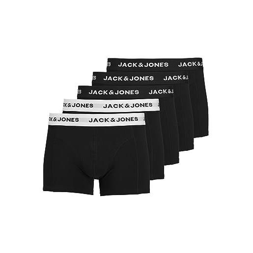 JACK & JONES boxer da uomo jack & jones solid trunk (confezione da 5)