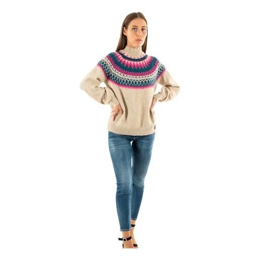 Superdry slouchy pattern knit t-shirt, ecru fairisle, 40 donna