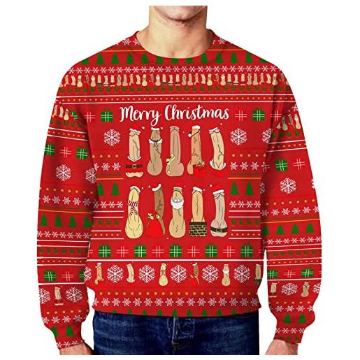 JokeLomple maglioni natalizi da uomo - invernali pullover casual pullover babbo natale maglione natalizio renna ugly christmas sweater idee regalo natale 2023