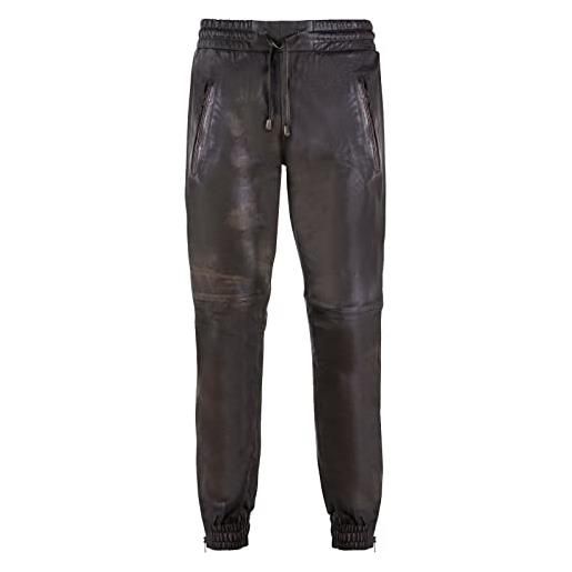 Infinity Leather pantaloni da uomo in vera pelle pantaloni da tuta in nappa vintage neri pantaloni da jogging 36