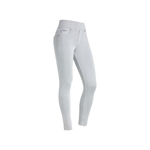 FREDDY - pantaloni n. O. W. ® a vita media in jersey drill chiaro, donna, bianco, large