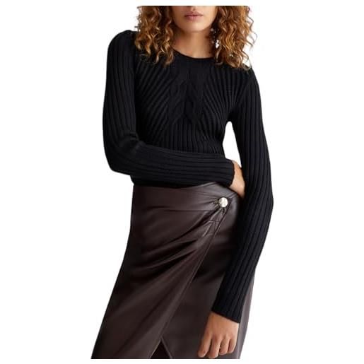 Liu Jo Jeans liu jo maglione donna, modello maglia chiusa m/l operata colore nero nero nero