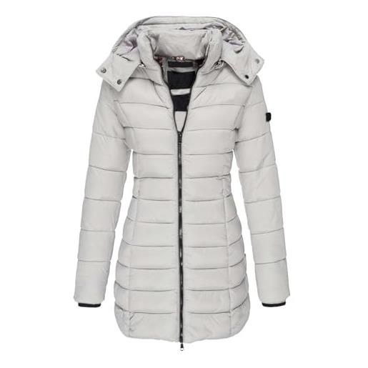 Coo2Sot parka eleganti caldo invernale coat outerwear unita da donna giacca imbottita lunga in cotone slim fit (a-grey, m)