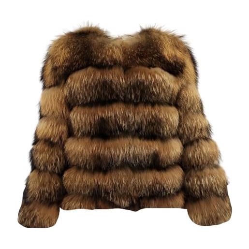 PengGengA cappotto in pelliccia sintetica giubbotto donna piumino corto invernale giacche maniche lungo giubbotto donna invernale parka - beige, m