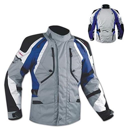 A-Pro giacca offroad enduro moto turismo impermeabile tessuto protezioni blu xl