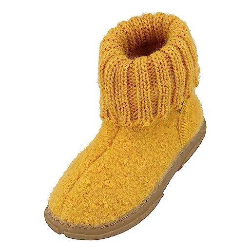 HAFLINGER fidelius toni - scarpe da bambino in lana con suola in gomma e colletto, sole 25, 28 eu